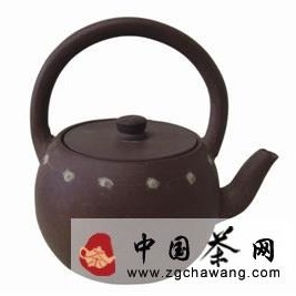 Ming Dynasty Purple Clay Drum-Bellied Handle Pot