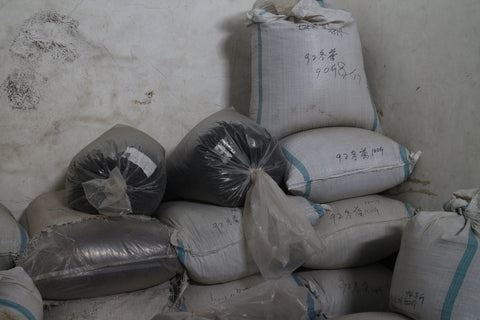Sacks of vintage Tieguanyin